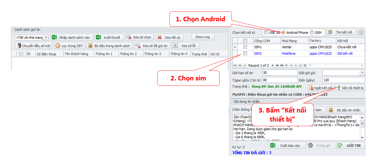 Hướng dẫn kết nối sim
