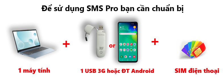 chuẩn bị phần mềm SMS pro